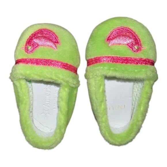 American Girl Doll Wellie Wishers Enchanted Garden PJs Slippers ONLY Green Bird - Picture 1 of 3